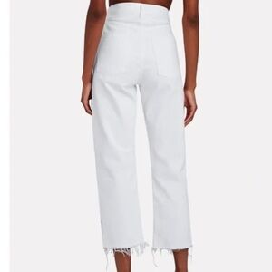 AGOLDE WHITE DENIM 90’S STRAIGHT LEG BUTTON FLY HIGH WAIST JEANS 25